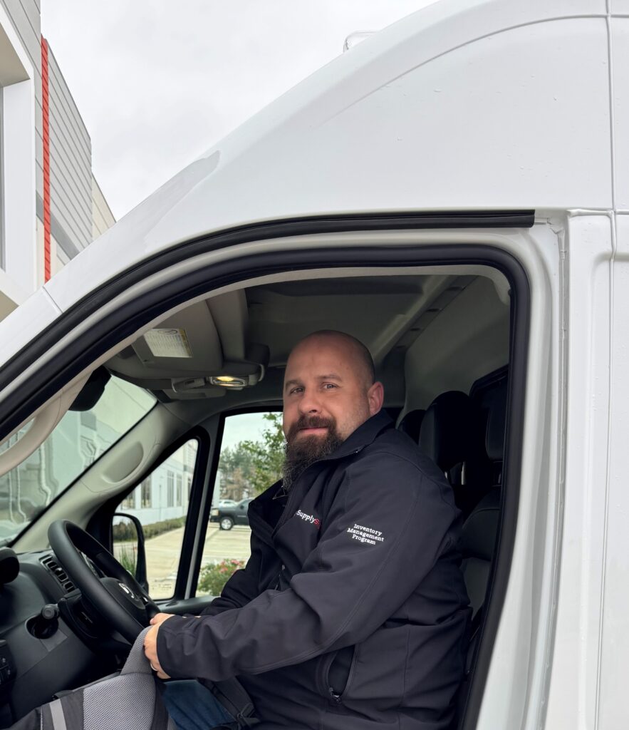 Senior SupplySight Sales Specialist Nick Freeman in his SupplySight truck.