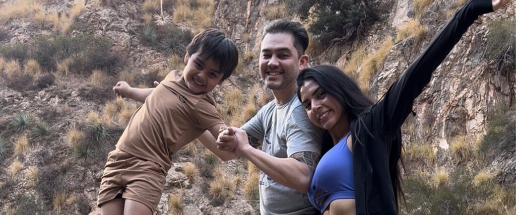 Saunders West Production Manager spending time with his family.